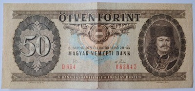 Banknot Węgry 50 Forintów 1975 rok