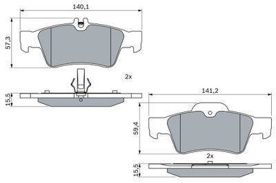 BOSCH BP412 ZAPATAS DE FRENADO - OS PARTE TRASERA -  