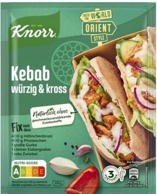 Knorr Fix do Kebaba Kebab z Kurczaka 30 g z Niemiec