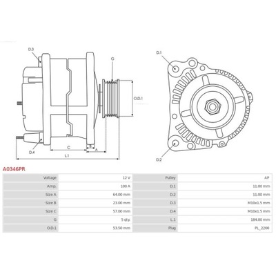 ALTERNADOR AS-PL A0346PR  