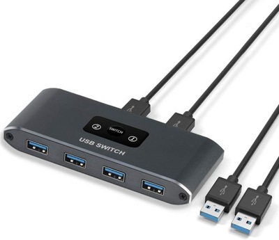 PRZEŁĄCZNIK USB 2.0 SWITCH 2 WEJŚCIA 4 WYJŚCIA USB 2.0