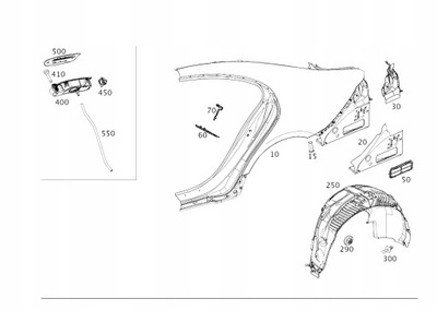 Крыло задняя правый левый mercedes cls c257 фото №1