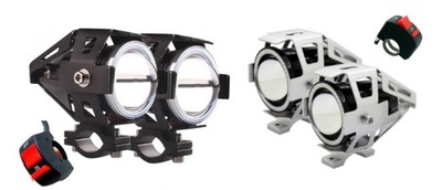 2x HALOGEN MOTOCYKL QUAD LAMPA ROBOCZA SZPERACZ REFLEKTOR LED RING CREE U7