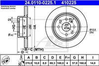 ATE ДИСК ГАЛЬМІВНИЙ ЗАДНІЙ 270X10 P OPEL VECTRA B 95-/B 96-