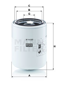 FILTRO ACEITES MANN-FILTER W14005 NUEVO HOLLAND  