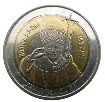 ANTARKTIC TERR. 10 DOLAR 2011 JAN PAWEŁ II BIMETAL