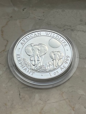 Moneta srebrna Słoń Somalijski 2014