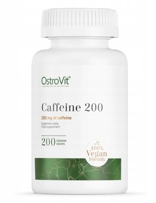 OstroVit CAFFEINE 200mg 200 tab KOFEINA POBUDZENIE