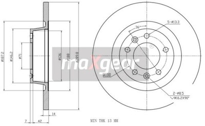 DISCO DE FRENADO FIAT T. SCUDO 07- CON RECUBRIMIENTO ANTYKOROZYJNA  