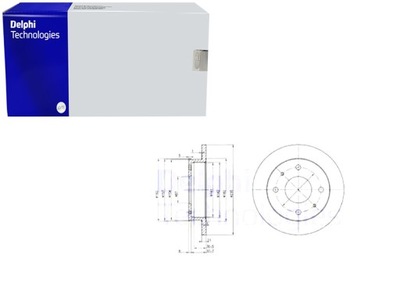 ГАЛЬМІВНІ ДИСКИ ГАЛЬМІВНІ 2 ШТУКИ. ПЕРЕД HYUNDAI ATOS 1.0 02.98-07.03 DELPHI