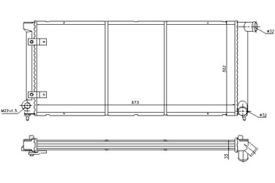 РАДИАТОР ДВИГАТЕЛЯ VW GOLF II JETTA II 1.6D 08.83-1