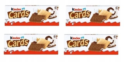 4x 128g KINDER Cards Ciastka 5pak UK