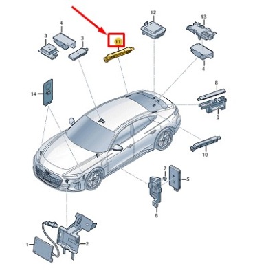 Audi e-tron gt rear lid правый upper антенна усилитель 992035225a фото №1