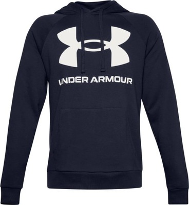 BLUZA MĘSKA Z KAPTUREM DRESOWA SPORTOWA RIVAL FLEECE BIG LOGO UNDER ARMOUR