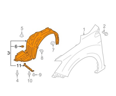 ПІДКРИЛЬНИК SUBARU IMPREZA GP/GJ 06.11-- 59110FJ090