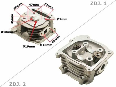 CYLINDER HEAD GY6-80 47MM LONG VALVES SET WIN  