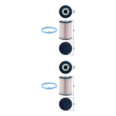 2× MAHLE KX 393D ФІЛЬТР ПАЛИВА 