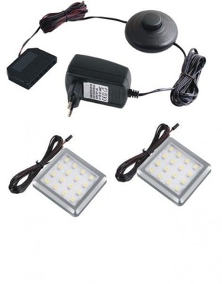 2 punktowe Oświetlenie LED białe - SQUERE lampki