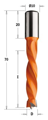 CMT Wiertło HW nieprzelot d=4 I=43 L=70 S=10x20 LH