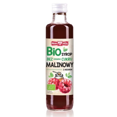 BIO Syrop malinowy z miodem bez dodatku cukru 250ml POLSKA RÓŻA