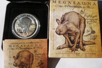 1$ AUSTRALIA 2014 MEGAFAUNA PROCOPTODON Ag 999 Oz