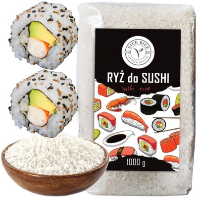 Ryż Do Sushi Okrągłę Ziarno Kleisty Premium Quality 1kg 1000g NICE RICE