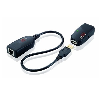 LAN-0206 Extender Przedłużacz USB 2.0 po skrętce CAT6 do 50m zasilacz