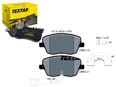 823526 TEXTAR КОЛОДКИ ТОРМОЗНЫЕ SEAT CORDOBA/IBIZA/SKODA FABIA/ROOMSTER/VW P