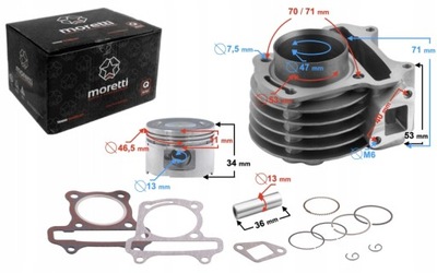 ЦИЛІНДР MORETTI DO СКУТЕРА 4T 80CC 139QMB