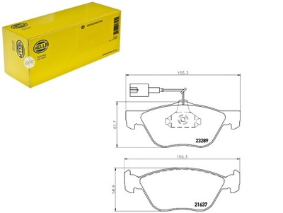 КОМПЛЕКТ - КОМПЛЕКТ КОЛОДОК ТОРМОЗНЫХ HELLA 7736222