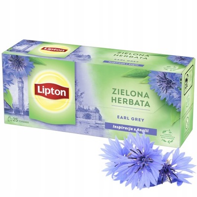 Herbata zielona ekspresowa LIPTON EARL GREY GREEN TEA 25t