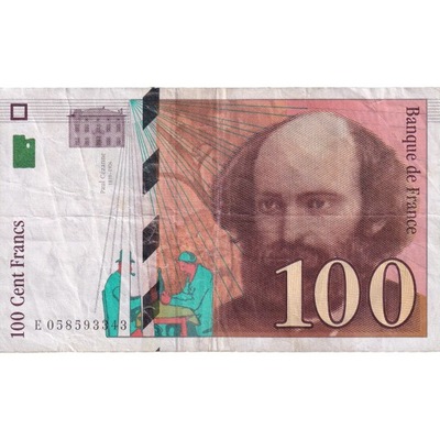 Francja, 100 Francs, Cézanne, 1998, VF(30-35), Fay