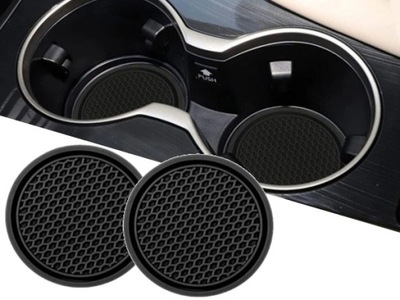 2 PCS. PAD RUBBER MAT UNDER CUP DRINKS FOR SSANGYONG SUBARU VOLVO SAAB BMW  