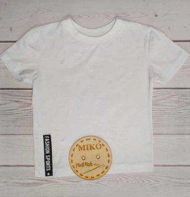 t-shirt r. 104 biała MIKO koszulka białe bluzka PRODUCENT