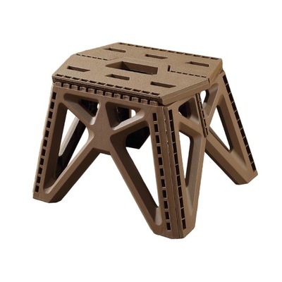 Przenośny składany stołek ze schodkiem Leniwe stołki do odpoczynku Składany stołek brązowy