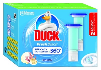 DUCK KRĄŻEK ŻELOWY DO WC FRESH DISCS ACTIVE ZAPAS DISC MARINE 12 SZT.