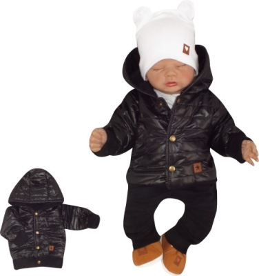 Kurtka pikowana niemowlęca jesienna czarna 62