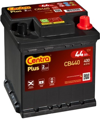 Акумулятор centra plus 44ah 400a cb440 p+ фото №1
