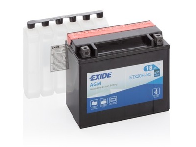 АККУМУЛЯТОР МОТОЦИКЛЕТНЫЙ 18 AH EXIDE AGM ETX20H-BS