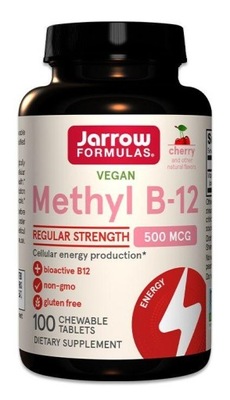 JARROW FORMULAS METHYL B12 CHERRY 500 mcg 100 tabl WITAMINA B12