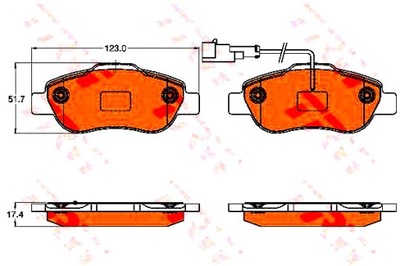 Trw гальмівні колодки гальмівні fiat перед panda 10- trw фото №1