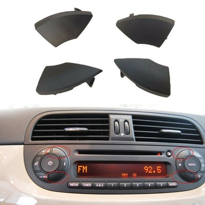 dla Fiat 500 Radio Cd przycisk czarne wykończenia 