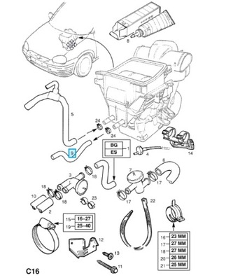 OPEL OE 90502255 ПАТРУБОК, РАДИАТОР DO БАЧКА ВОДЫ