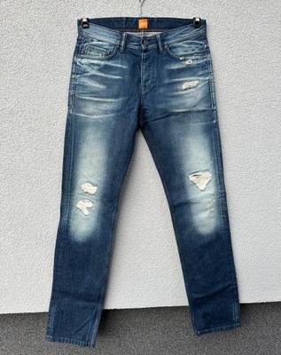 Hugo Boss Orange W32 L36 stylowe granatowe spodnie jeansowe