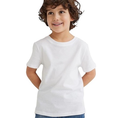 Dziecięca bawełniana koszulka t-shirt JHK whi 134