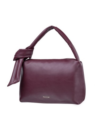 Torebka Damska Shopper Shopperka Miękka PUCCINI Bordowa BK2211066 3B