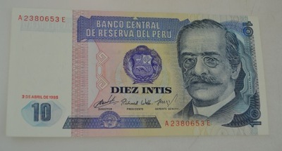 Peru - Banknot - 10 Intis 1985 rok
