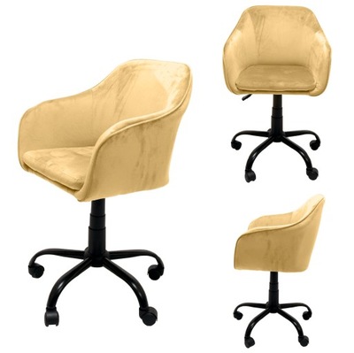 Krzesło obrotowe, fotel biurowy, żółty