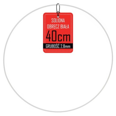 Obręcz metalowa BIAŁA podkład wianek stroik 40cm