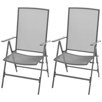 Krzesła ogrodowe, sztaplowane, 2 szt., stalowe, s